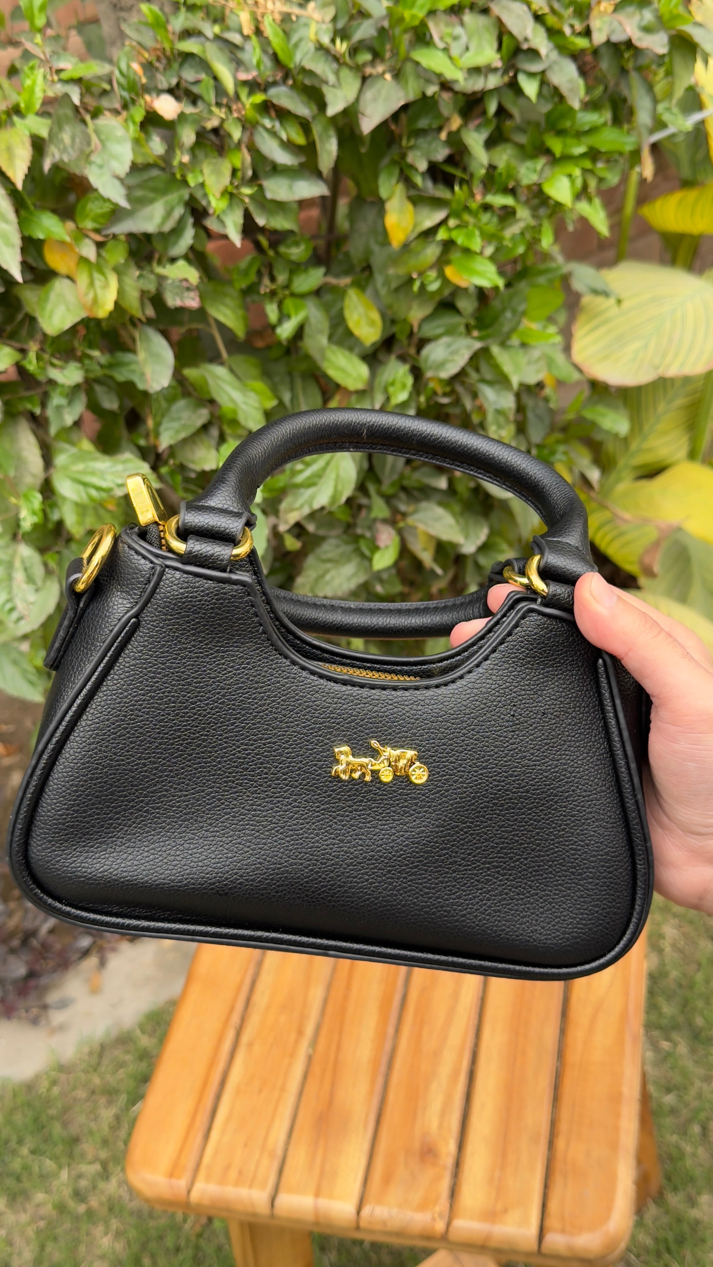 Coach- Black Urban Legend Monogram Satchel