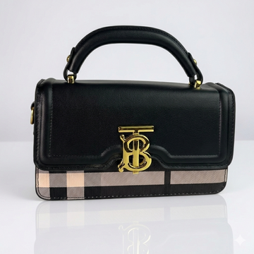 Elegant "TB" Inspired Shoulder Bag - Midnight Black