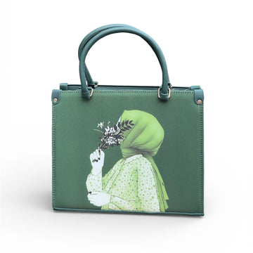 Hijab girl Green Canvas Tote Bag