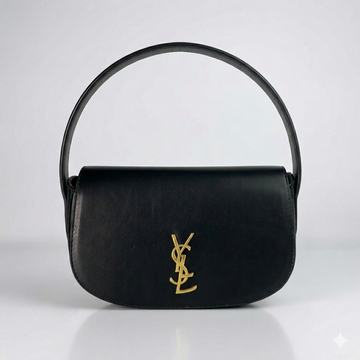 Premium Black- Vegan Leather Half-Moon Crossbody - Ysl