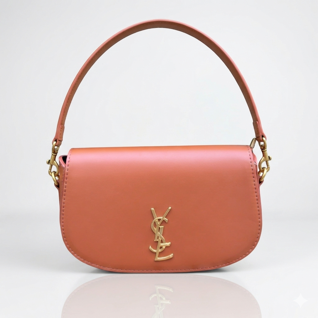 Premium Brown- Vegan Leather Half-Moon Crossbody - Terracotta