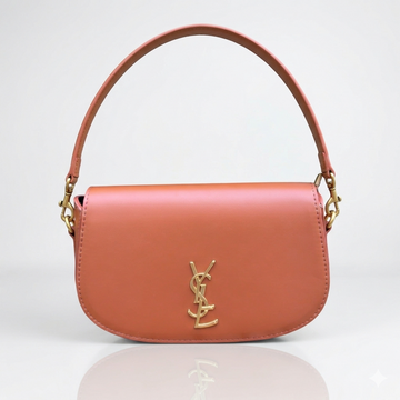 Premium Brown- Vegan Leather Half-Moon Crossbody - Terracotta