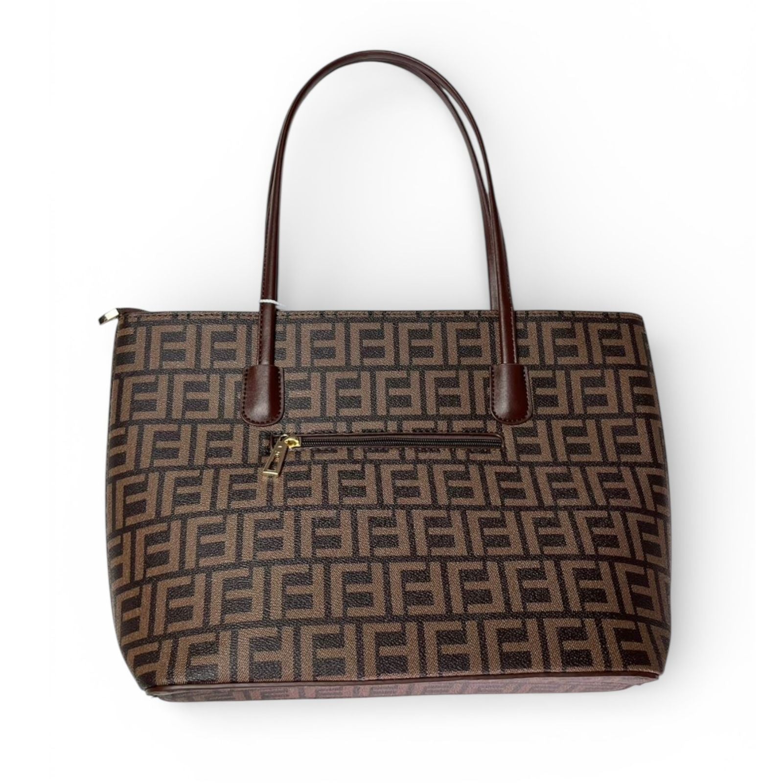 Premium Monogram Tote Bag - Espresso & Gold Edition